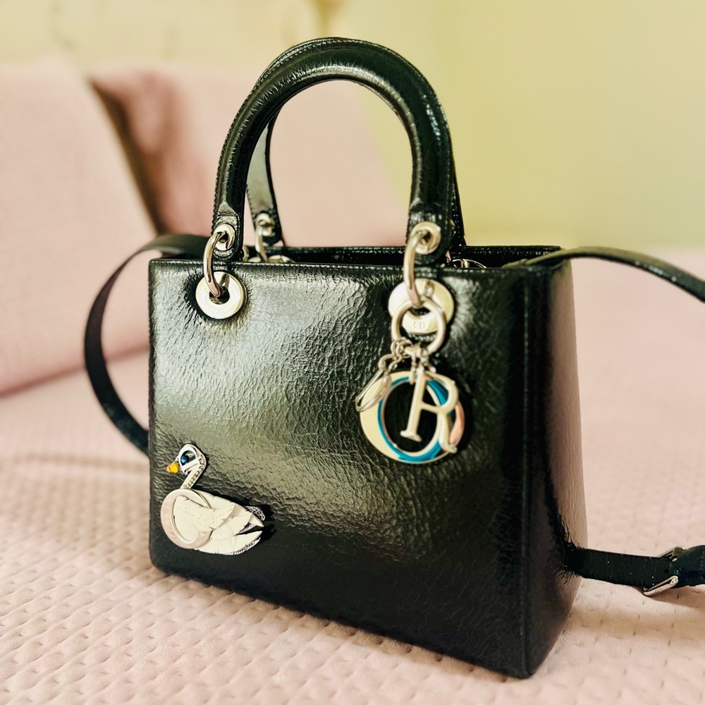 LADY DIOR 40 Christian Swan Bijou Deerskin Bag